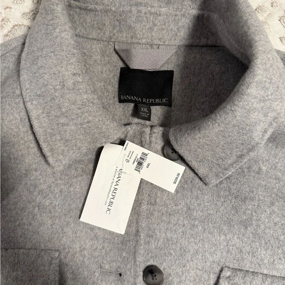 BANANA REPUBLIC Light Gray Button Up Coat/ Blazer Jacket, NWT - Picture 3 of 4
